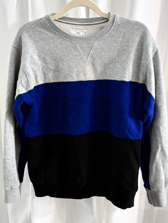 TNA Sweaters - TNA Gray Royal Blue Black Colorblock Crewneck Sweater